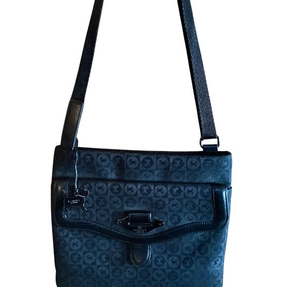 🇬🇧 RADLEY LONDON Small ziptop crossbody bag with geo dog print in black - Picture 5 of 9